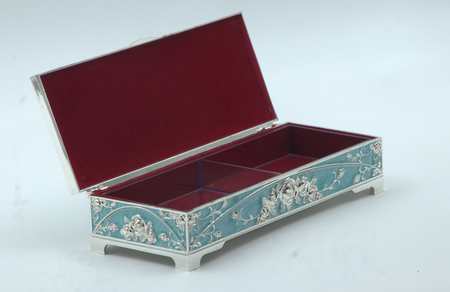 Rectangular Mukhwas/Jewelry/Gift Box – Detachable Partition Blue Elegant Storage Box for Diwali Gifts, Wedding Favors, and Pooja Rooms