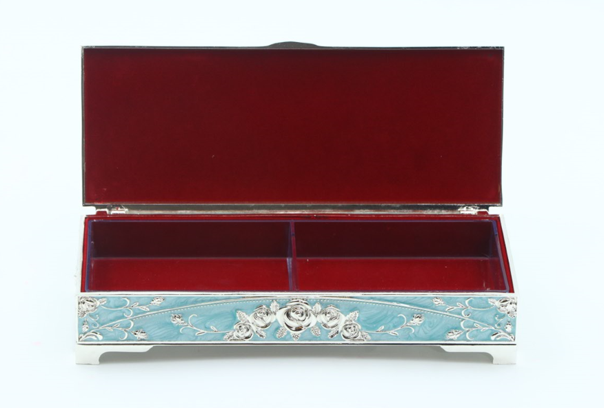 Rectangular Mukhwas/Jewelry/Gift Box – Detachable Partition Blue Elegant Storage Box for Diwali Gifts, Wedding Favors, and Pooja Rooms