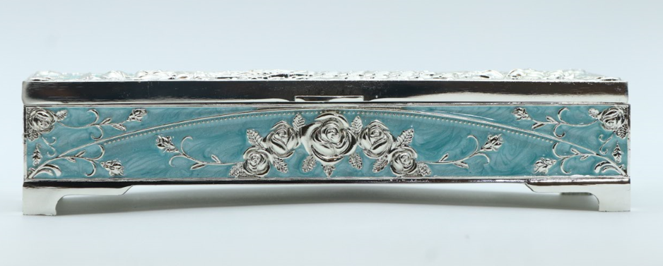 Rectangular Mukhwas/Jewelry/Gift Box – Detachable Partition Blue Elegant Storage Box for Diwali Gifts, Wedding Favors, and Pooja Rooms