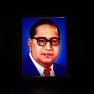LED Night Lamp with Dr. B. R. Ambedkar Image – Plug-in Inspirational Decorative Light for Home, Office & Gifts