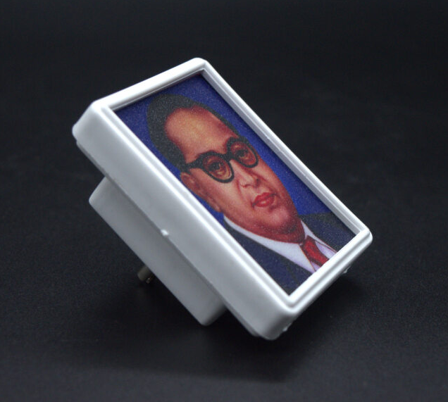 LED Night Lamp with Dr. B. R. Ambedkar Image – Plug-in Inspirational Decorative Light for Home, Office & Gifts