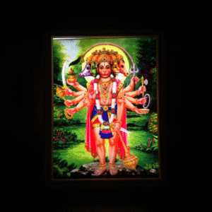 Hanuman Ji Spiritual LED Light Lamp | Divine Wall Frame with Lord Hanuman and Ram Darbar Artwork | Religious Night Lamp for Home, Temple & Office Decor | Perfect Gift for Devotees