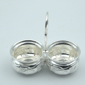 Pure Silver Haldi Kumkum Box | Roli Chawal Chopda & Chandan Holder for Pooja | Handcrafted Silver Dabbi for Home, Temple & Office | Festive & Wedding Gift BIS Hallmarked