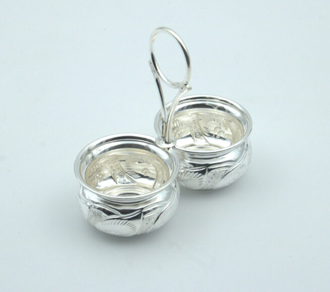 Pure Silver Haldi Kumkum Box | Roli Chawal Chopda & Chandan Holder for Pooja | Handcrafted Silver Dabbi for Home, Temple & Office | Festive & Wedding Gift BIS Hallmarked