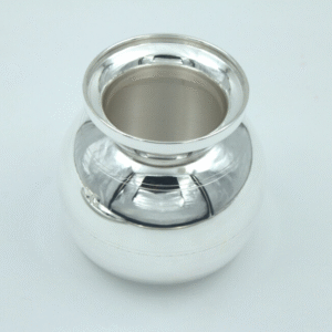 Pure Silver Pooja Lota / Kalash | Handicraft Silver Kalash for Pooja, Temple & Home | BIS Hallmarked | Traditional Chambu / Tumbler / Pot | Luxury Gift for Weddings, Karvachauth, Pongal, Sankranti & Housewarming
