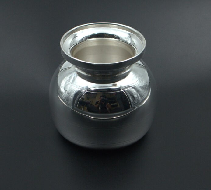 Pure Silver Pooja Lota / Kalash | Handicraft Silver Kalash for Pooja, Temple & Home | BIS Hallmarked | Traditional Chambu / Tumbler / Pot | Luxury Gift for Weddings, Karvachauth, Pongal, Sankranti & Housewarming