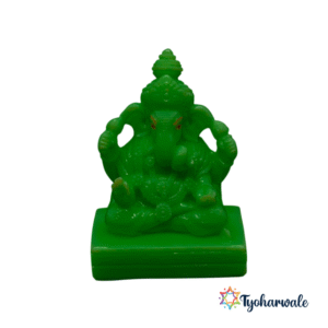 Green Lord Ganesha Statue – Handcrafted Ganpati Idol for Home, Office, Car Dashboard, Pooja Room & Diwali Gifts