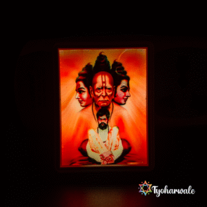 Shree Swami Samarth, Lord Dattatreya & Trimurti LED Light Lamp / Backlit Photo Frame - Divine Home Decor & Pooja Item | Shankar Maharaj
