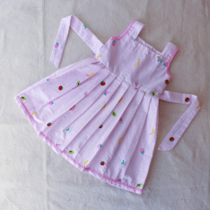 Pink Fruit Print Cotton Frock