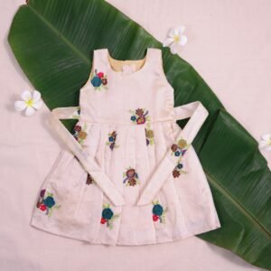 Off-White Floral Embroidery Frock