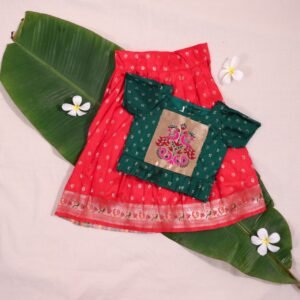 Red & Green Paithani Border Parkar Polka
