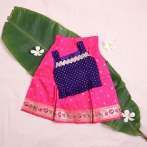 Bright Pink Paithani Border Parkar Polka