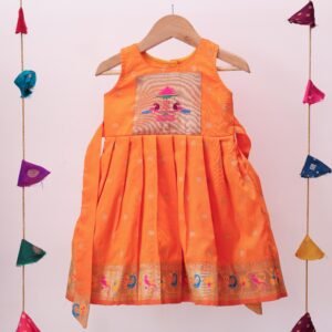 Orange Paithani Border Frock
