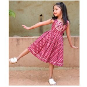 Ajrakh Print Cotton Frock