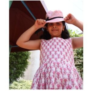 Pink Handblock Print Frock