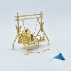 Metal Laddu Gopal Jhula – Krishna Palna Swing for Temple & Home Pooja – Brass Ladoo Gopal Decorative Idol Showpiece Gift for Janmashtami & Festivals