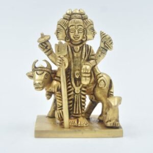 Brass Lord Dattatreya Idol – Handcrafted Shri Dattatreya Murti for Home, Temple, Car Dashboard & Gifting – Antique Brass Datta Showpiece for Pooja & Spiritual Decor
