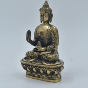 Golden Brass Lord Buddha Statue – Blessing Buddha Idol for Home, Living Room, Office & Gifting – Meditation Figurine Showpiece for Diwali, Housewarming & Buddha Purnima