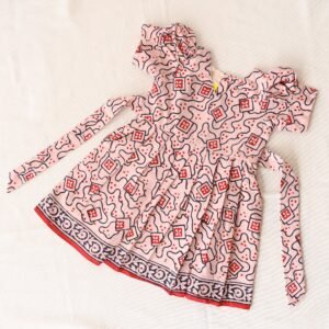 Handblock Print Peach Frock