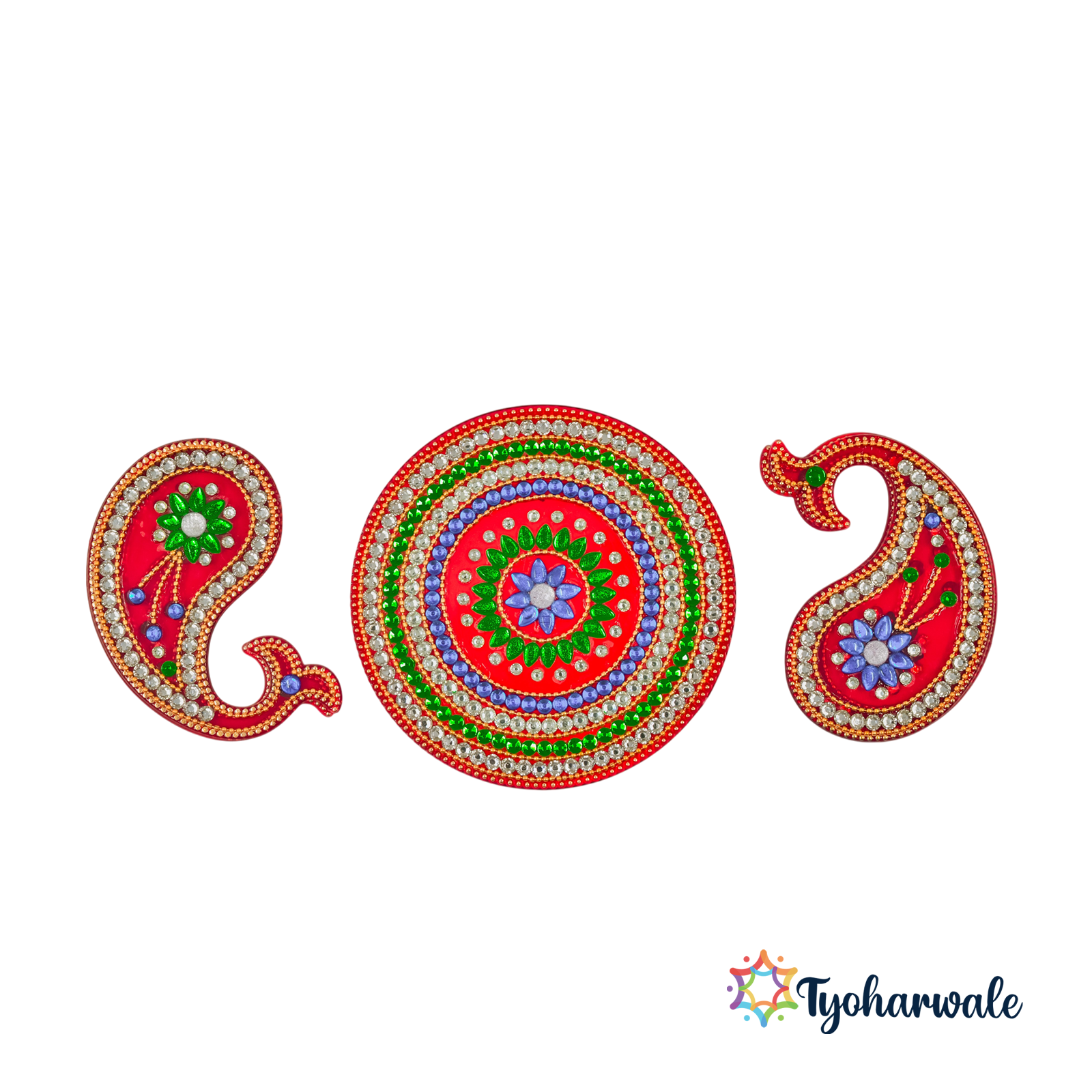 Designer Reusable Rangoli for Floor/ Table| Decorative and Festive Floor Rangoli | Designed for indoor and outdoor use | Rangoli for Home, Festival Decoration