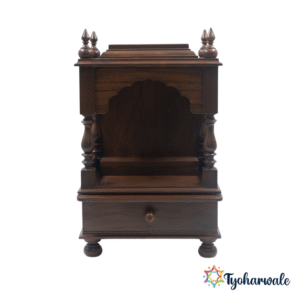 Devghar Wooden Temple without Door - Puja Mandir for Home Office and Pooja Room | Teakwood with melamine polish |Home Temple | Wooden Temple | Wooden Mandir |