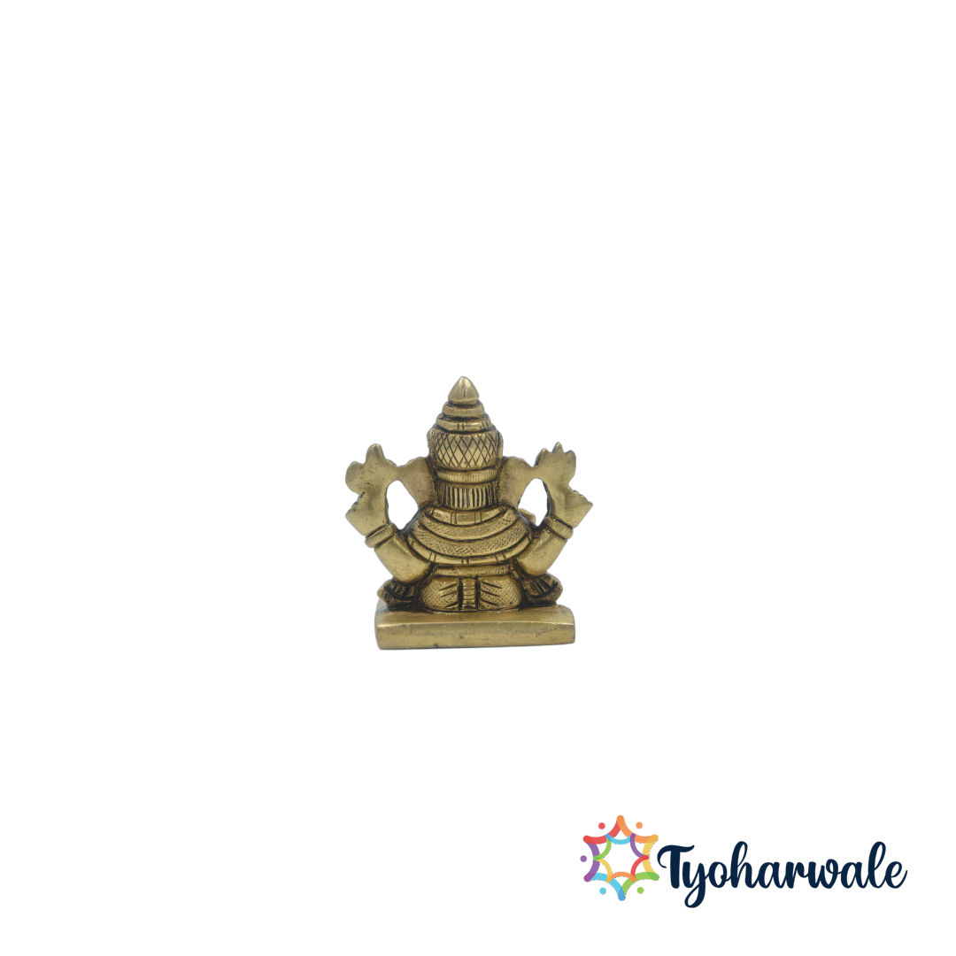 Brass Dagdusheth Ganpati Idol – Handcrafted Lord Ganesha Murti for Home Temple and Gifting – Spiritual Hindu Decor Statue