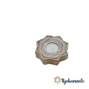 Handcrafted Wooden Diyas | Wooden Decorative Diyas | (Set of 2) | For Diwali, Pooja, Home, Mandir & Festivals |