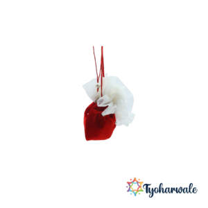 Red Velvet Potli with Pearls & Net | Designer Wedding & Festive Bag | Velvet Potli Bag & Gift Pouch | For Diwali, Festive Season, Weddings & Gifting |