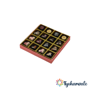 16-Piece Heart Assorted Chocolate Gift Box | Premium Festive Gourmet Chocolates for Family, Couples, & Secret Santa | For Christmas Celebrations, Valentines, & Gifting |