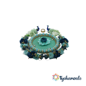 3D Peacock Motif Rangoli – Intricate Ready-to-Use Festival Decorative Floor Art for Diwali, Weddings, and Luxury Home Styling