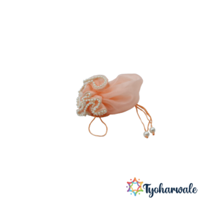 Large Potli with Pearls | Festival Bag / Thali Cover | Decorative Potli Pouch | For Diwali, Festive Season, Weddings & Gifting |