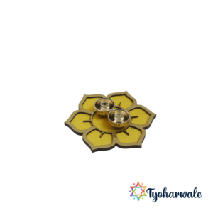 Lotus Halad-Kunku Holder | Set of 4 | Haldi Kumkum Holder with Lotus Design | Traditional Pooja Accessory for Mandir, Festivals & Religious Décor | Elegant Kumkum Bowl Set for Temple Use