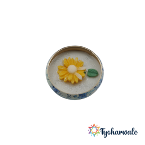 Daisy Bowl Candle | Handmade Eco-Friendly Candle | Floral Gulbahar Design Candle for Home & Festive Decor