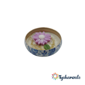 Single Daisy Bowl Candle | Floral Gulbahar Design Candle for Home & Festive Decor | Handmade Eco-Friendly Decorative Candle |