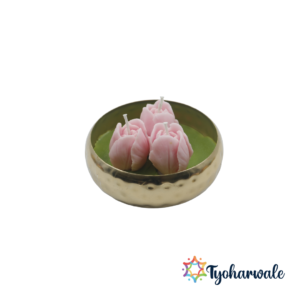 Tulip Urali Candle Bowl | Handcrafted Wax Candle | Eco-Friendly Candle for Home, Festive Decor, Diwali, Weddings & Gifting |