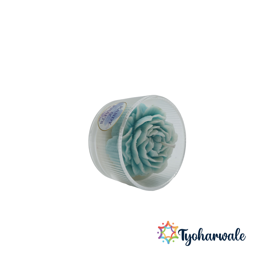 Glass Peony Candle | Handmade Eco-Friendly Floral Candle | For Diwali, Gifting, Weddings or Home Decor |