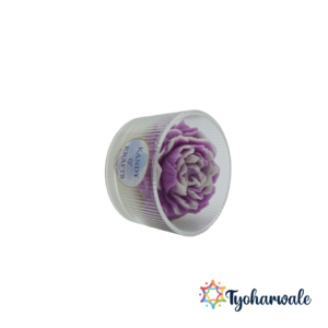 Glass Peony Candle | Handmade Floral Candle in Transparent Glass Jar | Decorative Home & Festive Decor Candle for Diwali, Gifting or Home Decor |