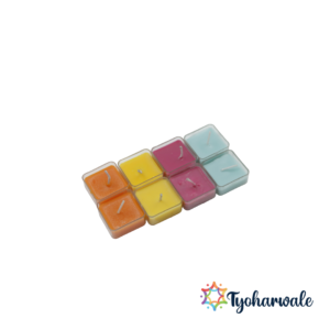 Square Set Candles | Handmade Eco-Friendly Wax Candles | Decorative Square-shaped Candle Pack for Diwali, Home Decor & Gifting