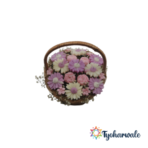 Flower Basket | Handmade Flower Basket Bouquet Eco-Friendly Candle | Decorative Wax Candle for Gifting & Home Decor