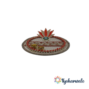 Pooja Thali with Tilak Stick | Traditional & Festival Set for Diwali, Navratri, Weddings, Housewarming, Ceremonies |