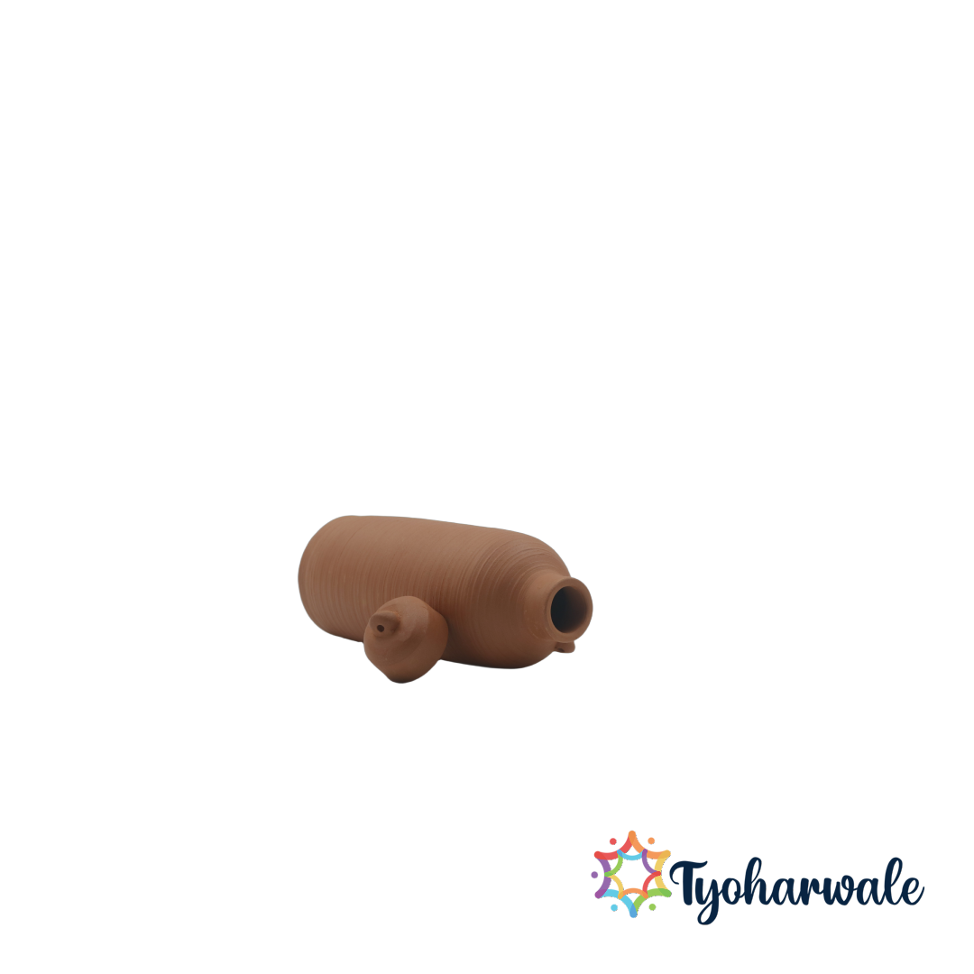 Mitti Water Bottle 1 liter | Handmade Mitti Ki Bottle | Natural Clay Water Bottle | Eco-Friendly Mati Bottle for Drinking Water & Gifting |