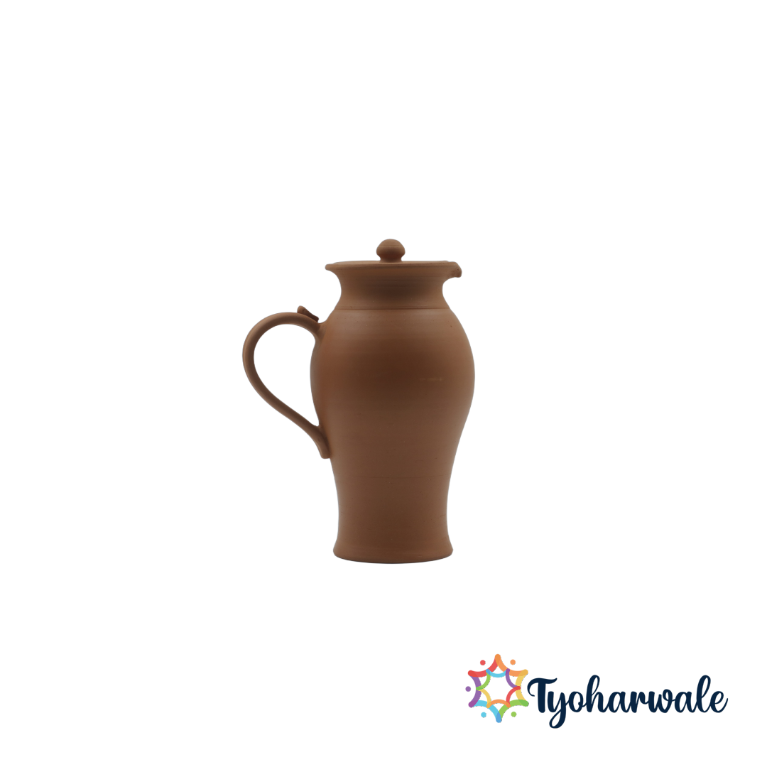 Mitti Jug | Handcrafted Clay Jar | Clay Jug for Drinking Water | Eco-Friendly Mitti Ka Water Jug | Handmade Clay Jar for Kitchen & Gifting |