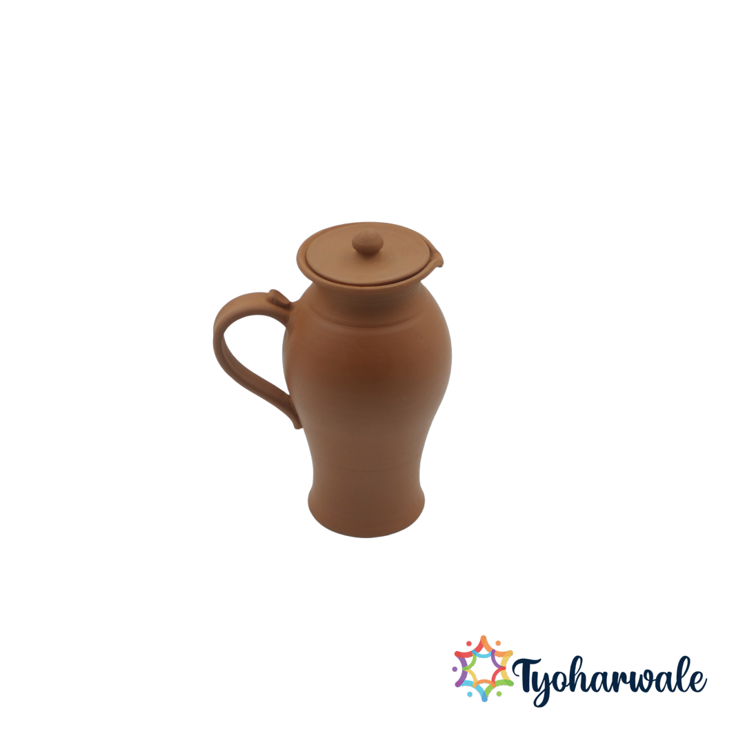 Mitti Jug | Handcrafted Clay Jar | Clay Jug for Drinking Water | Eco-Friendly Mitti Ka Water Jug | Handmade Clay Jar for Kitchen & Gifting |
