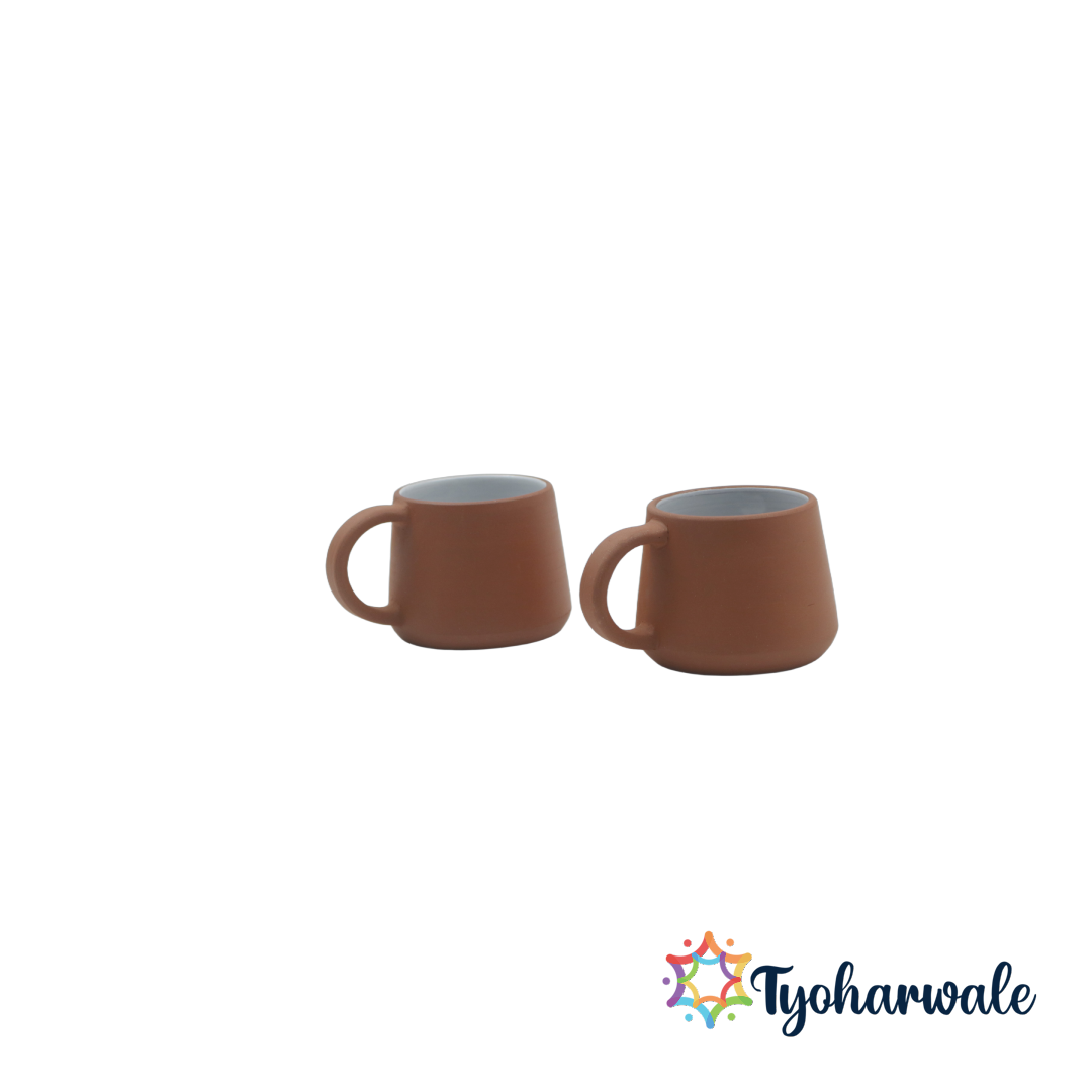Handcrafted Mitti Clay Tea Mug Set of 6 | Mitti Tea Cup | Eco-friendly Clay Tea Mug for Hot Beverages |