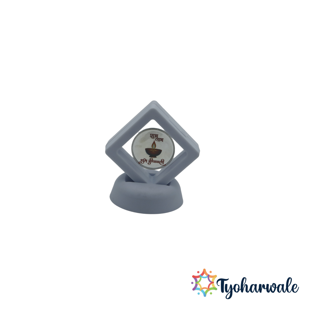 Happy Diwali Silver Coin (999 Purity) | Shubh Labh Swastik Design | Pure Silver Diya Coin for Home Puja, Vastu & Spiritual Gifting | BIS Hallmarked 925 Sterling Silver Coin with Certificate of Authenticity