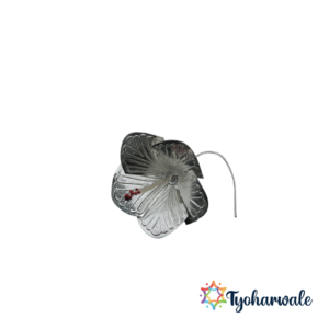 Pure Silver Hibiscus Flower (Jaswanti Gudhal) for Pooja, Temple Decor & Gifting | 925 Sterling Silver Floral Offering | BIS Hallmarked Divine Silver Blossom for Mandir, Home & Festivals