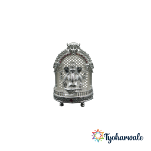 Pure Silver Lord Ganesh Idol | 925 Sterling Silver Dagdusheth Patla Ganpati Murti for Pooja Room, Temple, Home, Office | BIS Hallmarked Silver Statue | Spiritual Gift for Festivals, Weddings & Corporate Occasions