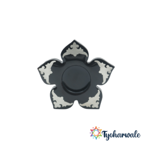 Pure Silver Finish Wooden Flower Shape Tealight Holder | Decorative Candle Stand with Antique Silver Finish | Handcrafted Silver Diya Stand for Home Decor, Table, Office, Diwali, Anniversary & Festive Gifting | Pair of Silver Candle Holders