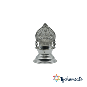 Pure Silver Lakshmi Diya | Handcrafted Laxmi Kamakshi Deepak for Pooja, Mandir, Home Decor & Diwali Gift | Traditional Silver Oil Lamp | Hallmarked Silver Diya for Gifting & Religious Ceremonies