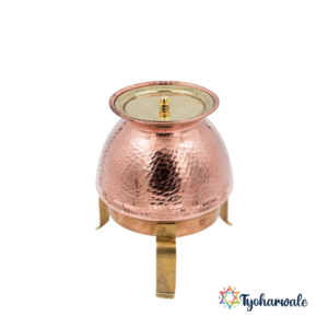 Brass Lid and Copper Tapela | Traditional Pot for Various Uses| For Home, Office or Temple |